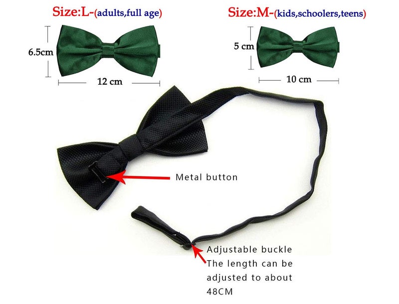 TINYHI Men's Pre-Tied Satin Formal Tuxedo Bowtie Adjustable Length Satin Bow Tie Royalblue One Size - Image 2